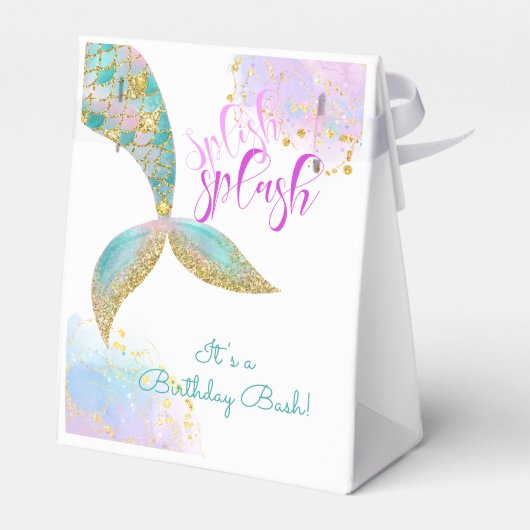 Splish splash zeemeermin verjaardags bash bedankdoosjes (Achterkant)