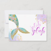 Splish splash zeemeermin verjaardags bash bedankkaart (Achterkant)