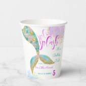 Splish splash zeemeermin verjaardags bash papieren bekers (Achterkant)