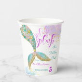 Splish splash zeemeermin verjaardags bash papieren bekers (Voorkant)