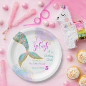 Splish splash zeemeermin verjaardags bash papieren bordje (Feest)