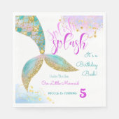 Splish splash zeemeermin verjaardags bash servet (Voorkant)