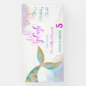 Splish splash zeemeermin verjaardags bash spandoek (Verticaal)