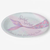 Splish Splash Zeemeermin Verjaardagspapier Borden Papieren Bordje (Gekanteld)