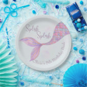 Splish Splash Zeemeermin Verjaardagspapier Borden Papieren Bordje (Feest)