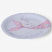 Splish Splash Zeemeermin Verjaardagspapier Borden Papieren Bordje (Gekanteld)