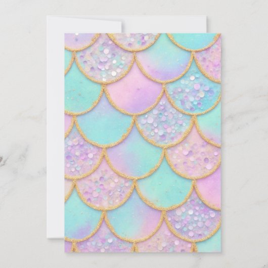 splish splash zeemeermin verjaardagsuitnodiging kaart (Achterkant)