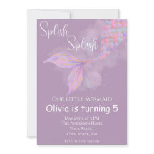 splish splash zeemeermin verjaardagsuitnodiging