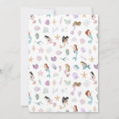 splish splash zeemeermin verjaardagsuitnodiging kaart (Achterkant)