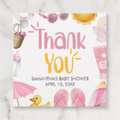 Splish Splash Zomer Baby Shower Bedankjes Labels (Voorkant)