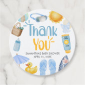 Splish Splash Zomer Baby Shower Bedankjes Labels (Voorkant)
