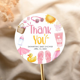 Splish Splash Zomer Baby Shower Ronde Sticker