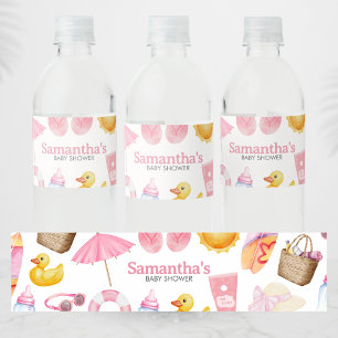 Splish Splash Zomer Baby Shower Waterfles Etiket