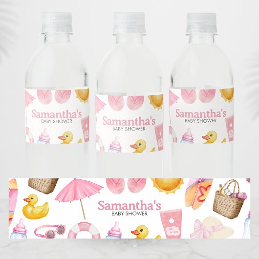 Splish Splash Zomer Baby Shower Waterfles Etiket
