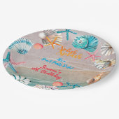 Splish splash zomer strand verjaardagsfeest papieren bordje (Gekanteld)