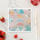 Splish splash zomer strand verjaardagsfeest servet (Insitu)