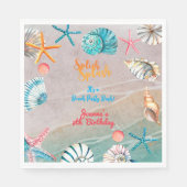 Splish splash zomer strand verjaardagsfeest servet (Voorkant)