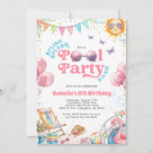 splish splash zwembad feest verjaardagsuitnodiging kaart (Voorkant)