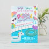 Splish splash zwembad feestje verjaardag bash, bro kaart (Staand voorkant)