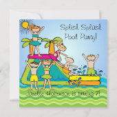 Splish Splash Zwembad Party Aangepaste Zwemmen Ver Kaart (Voorkant)
