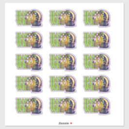 Split-afbeelding Halloween heks stickers