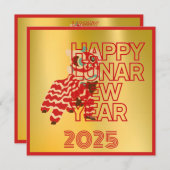 Split Afbeelding Lion Dans Chinees Nieuwjaar Groet Feestdagenkaart (Voorkant / Achterkant)