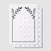 Split Black Floral SVG Frame Vellum Uitnodigingen (Offset (Uitnodiging))
