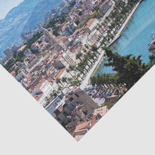 Split city seafront aerial view, Dalmatia, Croatia Tissuepapier (Detail)
