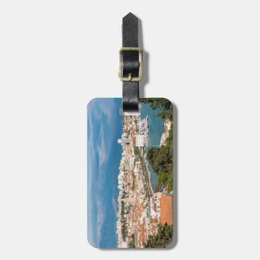 Split city sekustt aerial uitzicht, Dalmatia, Kroa Bagagelabel (Voorkant verticaal)