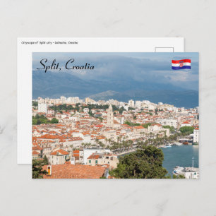 Split city sekustt aerial uitzicht, Dalmatia, Kroa Briefkaart