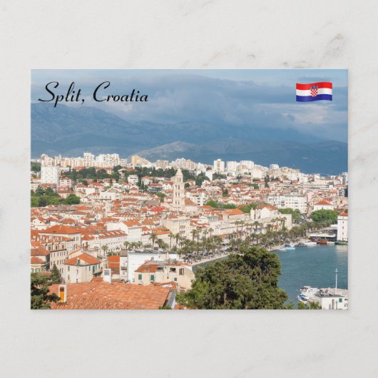 Split city sekustt aerial uitzicht, Dalmatia, Kroa Briefkaart (Voorkant)