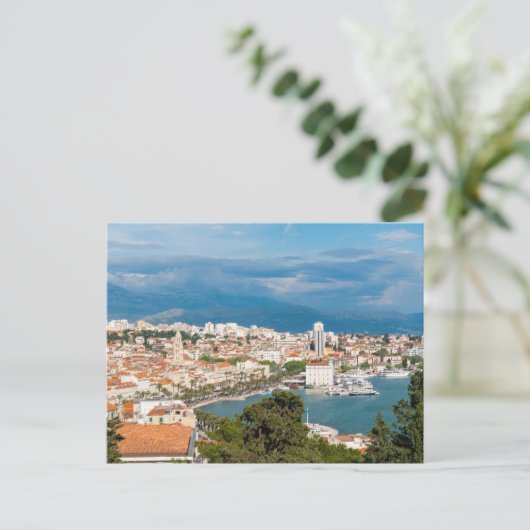 Split city sekustt aerial uitzicht, Dalmatia, Kroa Briefkaart (Staand voorkant)