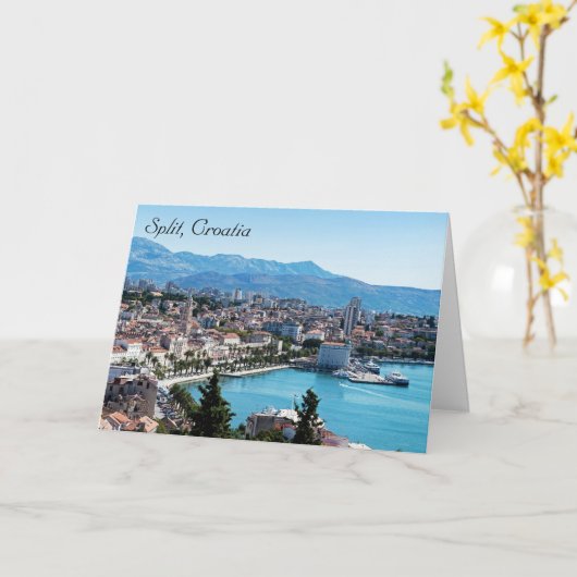 Split city sekustt aerial uitzicht, Dalmatia, Kroa Kaart (Gele Bloem)