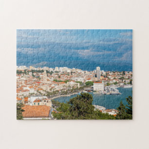Split city sekustt aerial uitzicht, Dalmatia, Kroa Legpuzzel