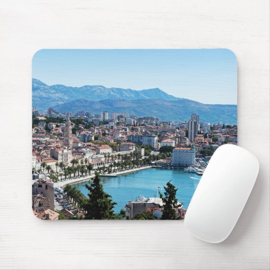 Split city sekustt aerial uitzicht, Dalmatia, Kroa Muismat (Met muis)