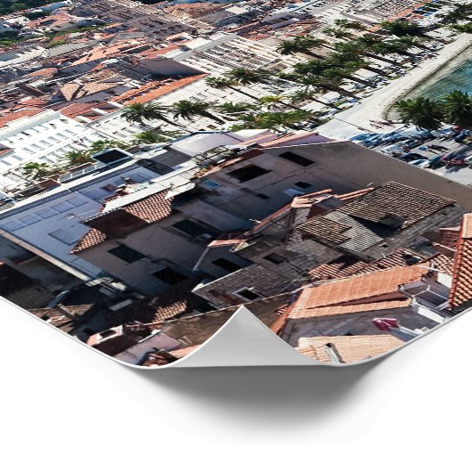Split city sekustt aerial uitzicht, Dalmatia, Kroa Poster (Hoek)