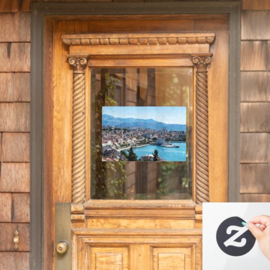 Split city sekustt aerial uitzicht, Dalmatia, Kroa Raamsticker (Huis Deur)