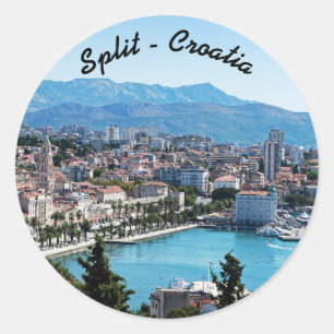 Split city sekustt aerial uitzicht, Dalmatia, Kroa Ronde Sticker