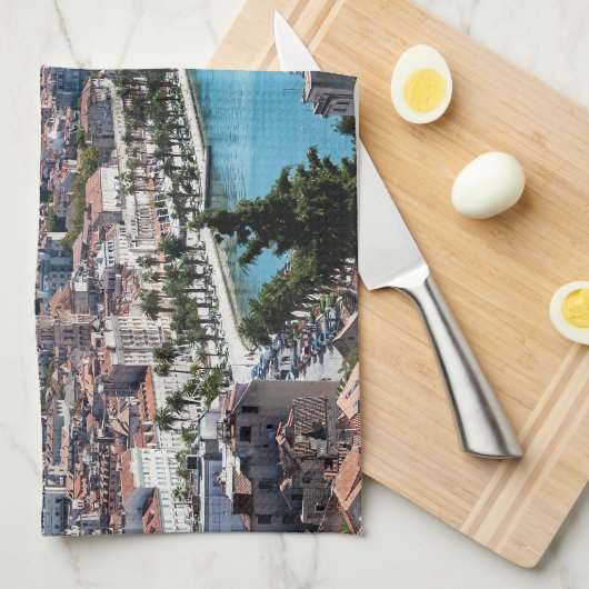 Split city sekustt aerial uitzicht, Dalmatia, Kroa Theedoek (Quarter Fold)