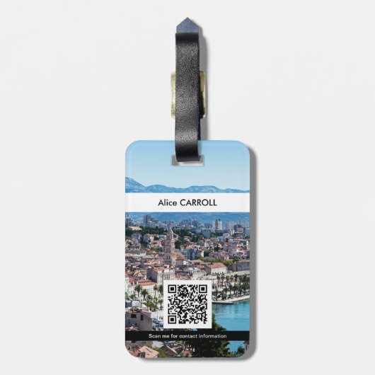 Split city seott aerial uitzicht, Kroatië - QR Cod Bagagelabel (Achterkant verticaal)
