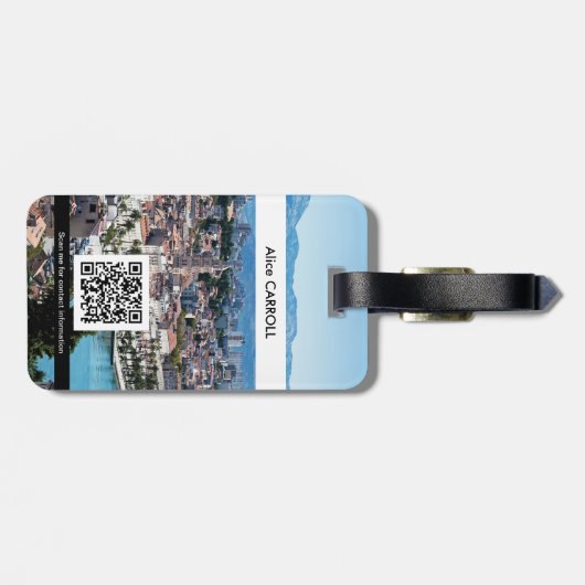 Split city seott aerial uitzicht, Kroatië - QR Cod Bagagelabel (Achterkant horizontaal)