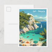 Split Dalmatië Kroatië  Illustratie Reizen Briefkaart (Voorkant / Achterkant)