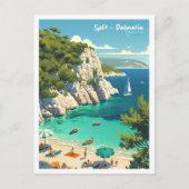 Split Dalmatië Kroatië  Illustratie Reizen Briefkaart (Voorkant)