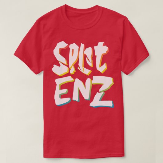 Split ENZ Retro 80s Styled New Wave Design T-shirt (Design voorkant)