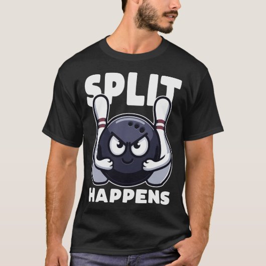 Split gebeurt bij Bowling Funny T-shirt (Voorkant)