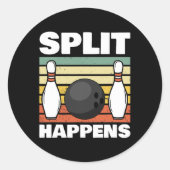 Split gebeurt Bowling 1 Ronde Sticker (Voorkant)