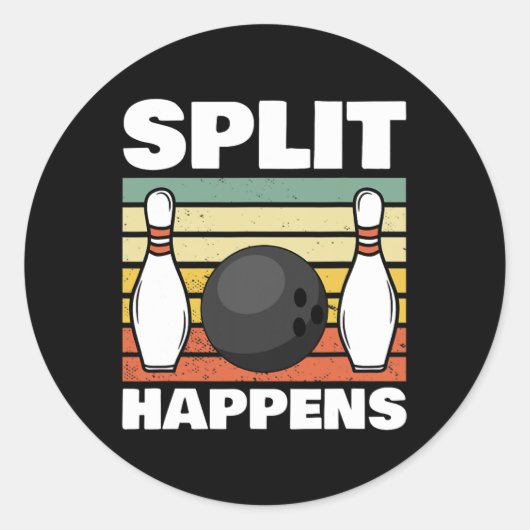 Split gebeurt Bowling 1 Ronde Sticker (Voorkant)