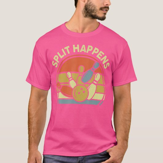 Split Gebeurt Bowling- Grappige Vader Vrouwen Mann T-shirt (Voorkant)