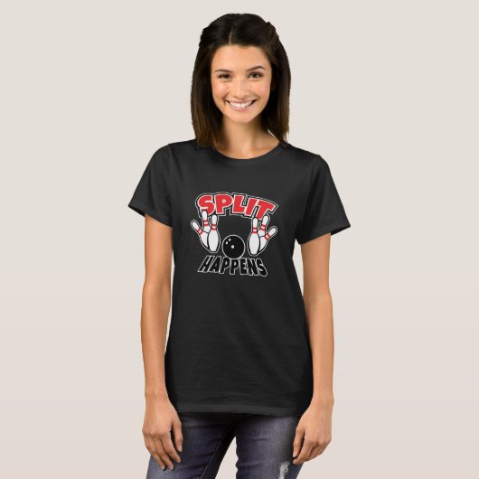 Split Gebeurt Bowling T-Shirt (Voorkant volledig)