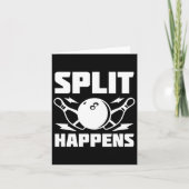 Split gebeurt grappig Bowling grap Kaart (Voorkant)